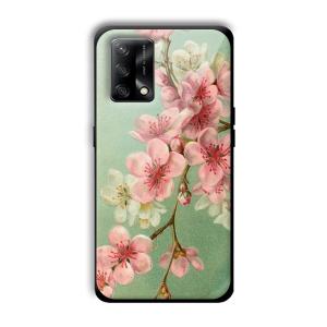 Pink Flowers Customized Printed Glass Back Cover for Oppo F19