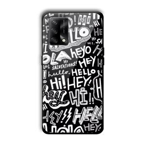 Hello Customized Printed Glass Back Cover for Oppo F19