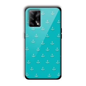 Teal Anchor Customized Printed Glass Back Cover for Oppo F19