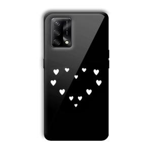 Little White Hearts Customized Printed Glass Back Cover for Oppo F19