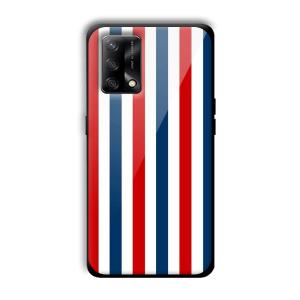 Red and Blue Customized Printed Glass Back Cover for Oppo F19