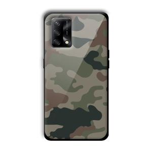 Green Camo Customized Printed Glass Back Cover for Oppo F19