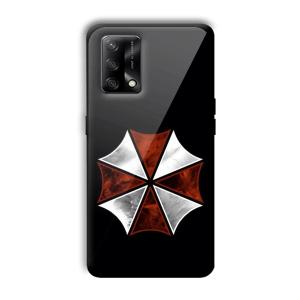 Red and Silver Customized Printed Glass Back Cover for Oppo F19