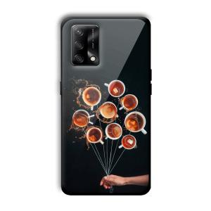 Coffee Cups Customized Printed Glass Back Cover for Oppo F19