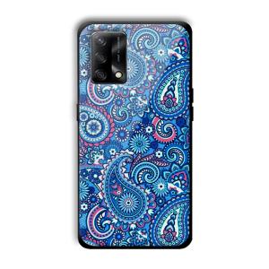 Blue Pattern Customized Printed Glass Back Cover for Oppo F19