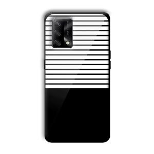 White and Black Stripes Customized Printed Glass Back Cover for Oppo F19