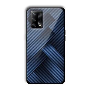 Blue Criss Cross Customized Printed Glass Back Cover for Oppo F19