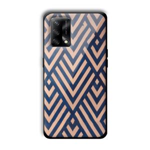 Gold and Blue Customized Printed Glass Back Cover for Oppo F19