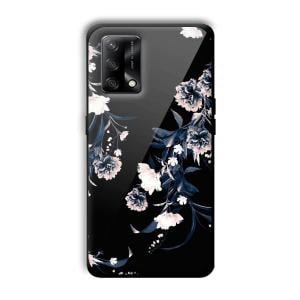 Dark Flowers Customized Printed Glass Back Cover for Oppo F19