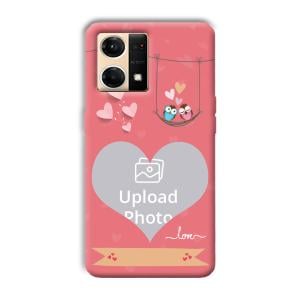Love Birds Design Customized Printed Back Cover for Oppo F21 Pro