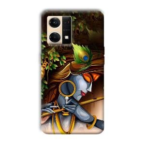 Krishna & Flute Phone Customized Printed Back Cover for Oppo F21 Pro