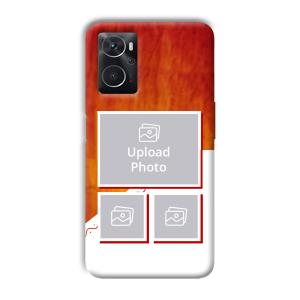 Red White Background Customized Printed Back Cover for Oppo K10