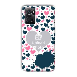Blue & Pink Hearts Customized Printed Back Cover for Oppo K10