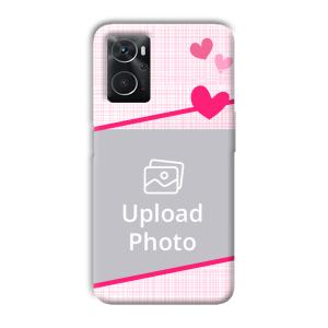 Pink Check Customized Printed Back Cover for Oppo K10