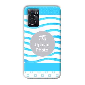 Blue Wavy Design Customized Printed Back Cover for Oppo K10