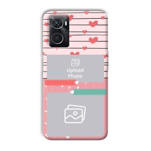 Pink Hearts Customized Printed Back Cover for Oppo K10