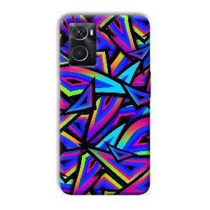 Blue Triangles Phone Customized Printed Back Cover for Oppo K10