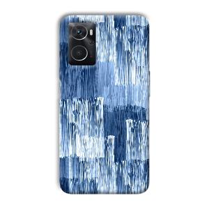 Blue White Lines Phone Customized Printed Back Cover for Oppo K10