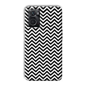 Black White Zig Zag Phone Customized Printed Back Cover for Oppo K10