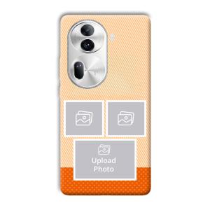 Orange Background Customized Printed Back Cover for Oppo