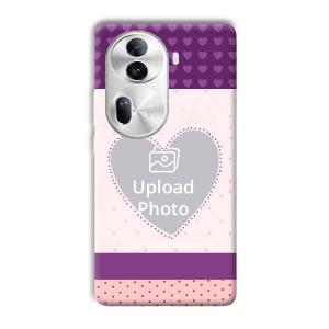 Purple Hearts Customized Printed Back Cover for Oppo