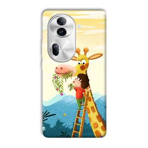 Giraffe & The Boy Phone Customized Printed Back Cover for Oppo