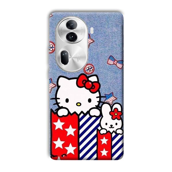Cute Kitty Phone Customized Printed Back Cover for Oppo