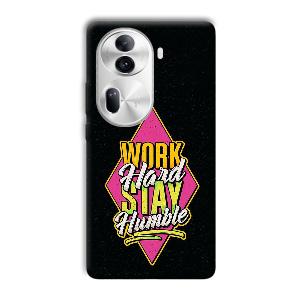 Work Hard Quote Phone Customized Printed Back Cover for Oppo