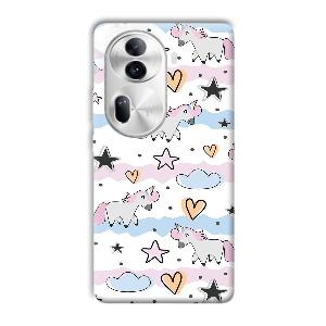 Unicorn Pattern Phone Customized Printed Back Cover for Oppo