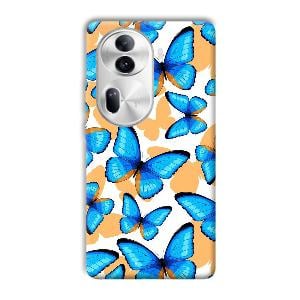 Blue Butterflies Phone Customized Printed Back Cover for Oppo