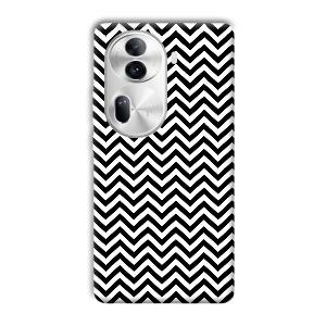 Black White Zig Zag Phone Customized Printed Back Cover for Oppo