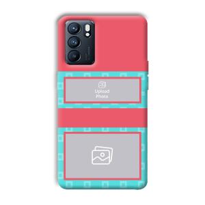 Blue Pink Customized Printed Back Cover for Oppo Reno 6