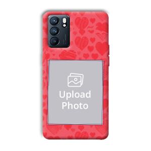 Red Hearts Customized Printed Back Cover for Oppo Reno 6