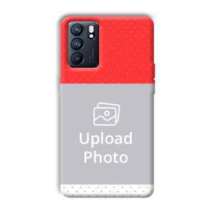 Red White Customized Printed Back Cover for Oppo Reno 6