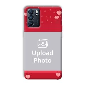 Red Pink  Customized Printed Back Cover for Oppo Reno 6