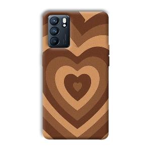 Brown Hearts Phone Customized Printed Back Cover for Oppo Reno 6