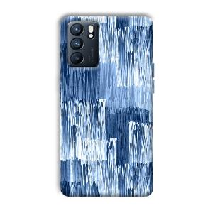 Blue White Lines Phone Customized Printed Back Cover for Oppo Reno 6