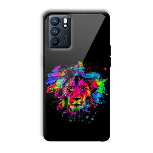 Colorful Lion Customized Printed Glass Back Cover for Oppo Reno 6