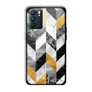 Marble Tiles Customized Printed Glass Back Cover for Oppo Reno 6