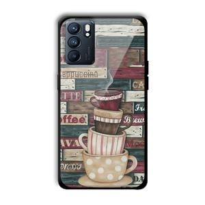 Coffee Design Customized Printed Glass Back Cover for Oppo Reno 6