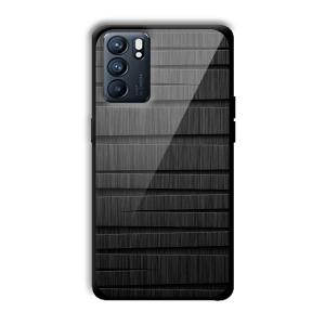 Black Wooden Pattern Customized Printed Glass Back Cover for Oppo Reno 6
