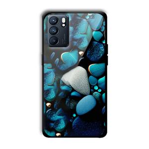Aqua Blue Customized Printed Glass Back Cover for Oppo Reno 6