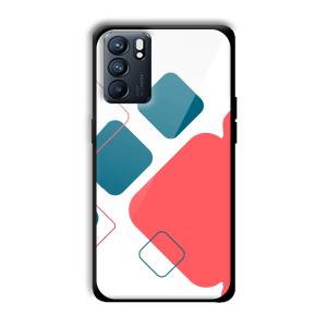 Abstract Squares Customized Printed Glass Back Cover for Oppo Reno 6