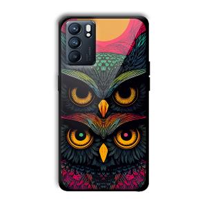 2 Owls Customized Printed Glass Back Cover for Oppo Reno 6
