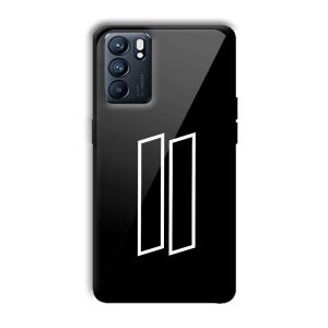 2 Stripes Customized Printed Glass Back Cover for Oppo Reno 6