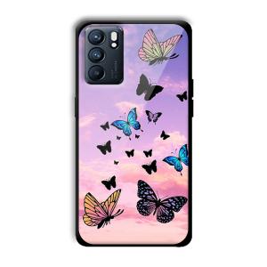 Butterflies Customized Printed Glass Back Cover for Oppo Reno 6