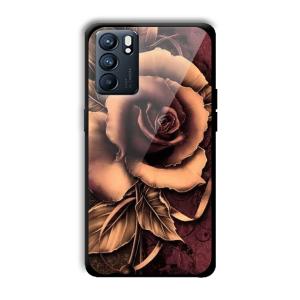 Brown Rose Customized Printed Glass Back Cover for Oppo Reno 6