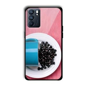 Coffee Beans Customized Printed Glass Back Cover for Oppo Reno 6