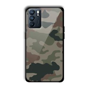 Green Camo Customized Printed Glass Back Cover for Oppo Reno 6