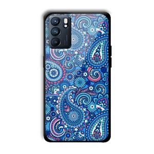 Blue Pattern Customized Printed Glass Back Cover for Oppo Reno 6